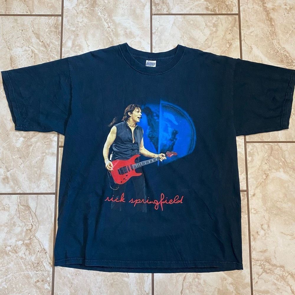 Gildan Men's Rick Springfield The Day After Yesterday Vintage T-Shirt Black Xl